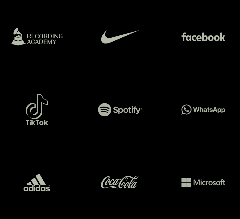 home-logos-1-Recording-Academy-GRAMMYs-Nike-Facebook-Instagram-Johnnie-Walker-Burger-King-TikTok-Spotify-WhatsApp-McDonalds-Disney-Heineken-Adidas-Coke-Microsoft-Samsung-Ford-Budweiser-1